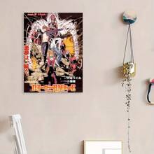 Framed Room Decor   Anime Canvas Poster ,  Black & White Manga Wall Art, Modern Decor For Teen Study Room And Living Room