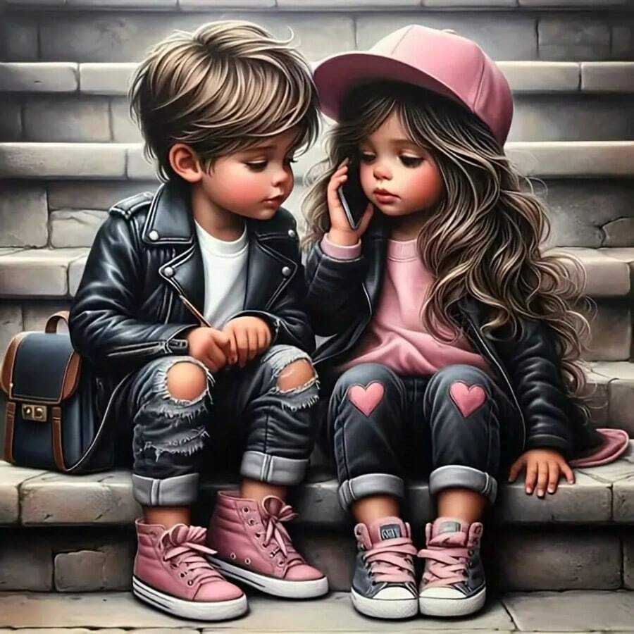 1 件完整 5D 钻石画套装，DIY 圆形全钻钻石艺术家居装饰，适合初学者的 5D 钻石画套装，全钻钻石画套装 - 彩色 - 查看 1