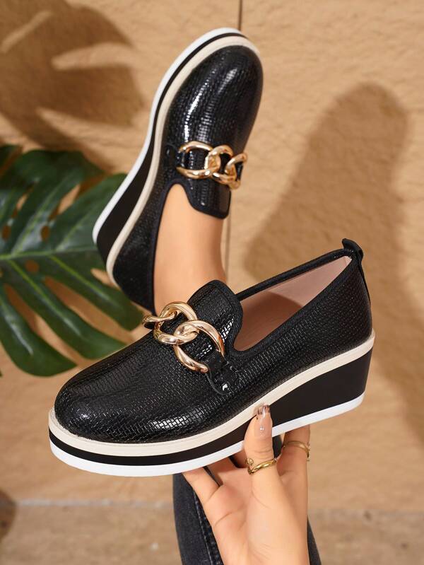 Designed Classic Platform Wedge Tricolor Sole Fashion Versatile Comfortable Elevator Women Dress Shoes