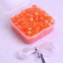 4x7mm Transparent White Letter Beads, DIY Jewelry Making Accessory, Approx. 200pcs/Box - Alphabet Beads - View 12