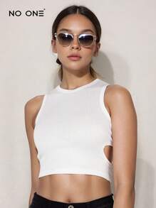 Top blusa de Foil para Mujer - Blanco - Ver 1