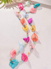 1PC European And American Fashion Petal Beaded Necklace Simple High Sense Sweater Chain Suitable For Holiday Travel Wear To Give Women Holiday Gifts - Necklace - View 6