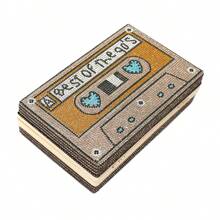 Women Retro Radio Tape-Shape Rhinestone Clutch Purse - 棕色 - 查看 6