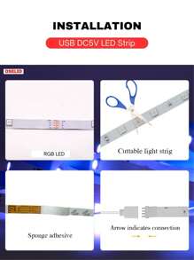 Artículo de decoración del hogar Luz de cadena LED de 10 m / 33 pies con control de aplicación inteligente, para el Día de la Madre, Eid al-Adha, alimentado por USB 5V, tira de luz flexible de LED RGB que cambia de color con sincronización de música, utilizado para iluminación trasera de TV