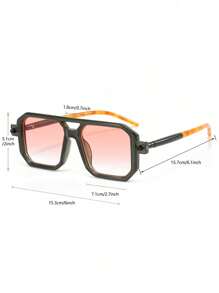 1pc Women's Square Plastic Double-Bridge Retro Elegant Chic Design Casual Versatile Outdoor Travel Decorative Fashion Fashion Glasses