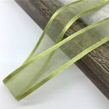 1 卷 5 码 20 毫米缎带边缘欧根纱丝带用于蝴蝶结婚礼圣诞装饰手工 DIY 礼品包装