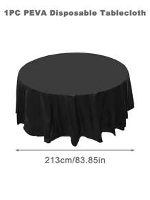 1 件 84 英寸纯色圆形一次性桌布，多色圆形塑料桌布桌布非常适合生日婚礼节日派对餐桌装饰，圆形餐桌罩，生日装饰桌布 - 彩色 - 查看 12