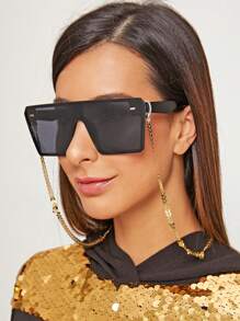 1 pieza Cadena de gafas de metal con forma de hoja, sencilla y personalizada para mujeres, cadena versátil de silicona antideslizante para gafas, decoración para gafas de sol, correa antióxido de gafas, cordón para gafas de sol antideslizante para niñas y mujeres