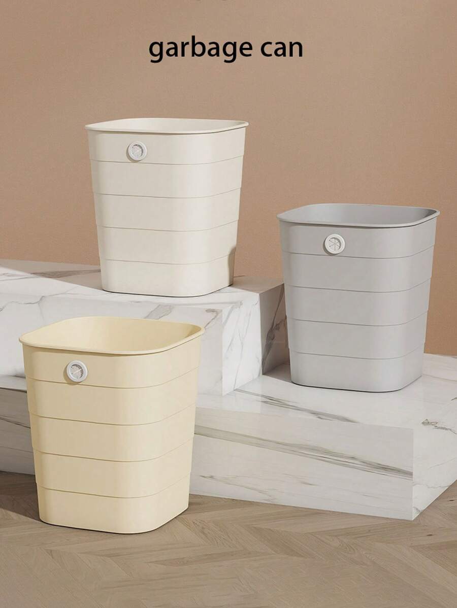 1 件装家用客厅卧室大容量垃圾桶，方形无边框垃圾桶，浴室垃圾桶