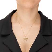 Colar Pingente Casal de Filhos cravejados (Filhos), Semijoia, Ouro 18K