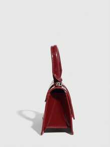 1pc Girl's Solid Color PU Leather Mini Square Shoulder Bag, Metal Chain Strap Crossbody Purse, Casual Handbag Suitable For Girls, Students, School, And Daily Outings