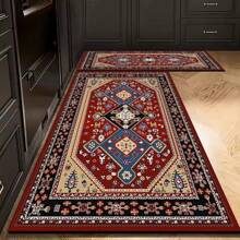 Set de 2 alfombras de cocina y baño, estilo bohemio, absorbentes de agua y antideslizantes, 50*80cm + 50*160cm
