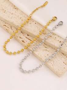 2pcs 2/3/4mm Bead Bracelet Stainless Steel Beads Chain Bracelets Blank Base For DIY Bracelet Jewelry Making Accessories - DIY Chains - View 4