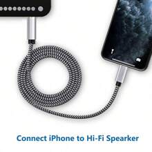 AUX Braided Audio Cable, Car Accessories Type-C/Lightning To 3.5mm Compatible With IPhone 14 13 12 11 Pro Max Plus, 3.5mm Plug Car Accessories - Multicolor - View 3