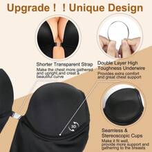 Backless Women Shapewear Bodysuit Built-In Bra U Plunge Tummy Control Slimming Body Shaper Thong Corset Lingerie Underwear Invisible Bras Sexy Deep V Push Up Under Wedding Dress - màu đen - Xem 5