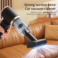 Mini Cordless Handheld Vacuum Cleaner, Car Vacuum Cleaner, Rechargeable, 3-In-1 Design With Vacuum, Blower And Manual Pump Functions, Powerful Suction, Cleaning Assistant - Grey - View 3