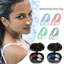 Precision Silicone Nose Clip For Swimming And Diving - Anti-Choking, Firm Fit, Black - 1 Box, Sports Training, No Falling Off, Nose Congestion, Beach Essentials, Beach Accessories, Pool Float