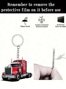 1pc Truck Pattern 2D Acrylic Pendant, Can Be Used As A Multi-Functional Keychain, Decorative Gift Accessories, Interior Hanging Decoration, DIY Backpack Hanging Decoration. It Can Also Be Used For Valentine's Day, Car Decoration, Home Decoration, Holiday Decoration And Room Decoration. Car Accessories Bag Charm Backpack For School