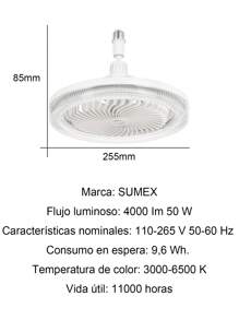 Ceiling Fan With Light And Remote Control, E27 Base, 3 Speed Wind Adjustment, 3000-6500k Dimmable LED Light For Bedroom, Kitchen - 透明水晶 - 查看 7