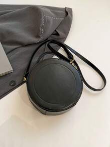 Round Design Lady Handbag Vintage PU Leather Shoulder Bag For Women Fashion Clutch Purses High Quality Crossbody Bag Female Travel Totes Daily Removable Commuting Bag Give A Gift To A Friend