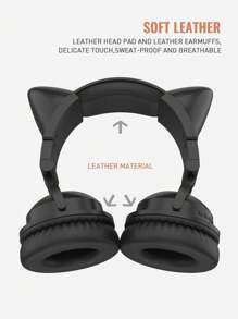 Cat Style Gaming Headset With Colorful LED Lights, Long Playback, With Microphone, Foldable, With Deep Bass, HiFi Stereo Suitable For Tablets And Mobile Phones