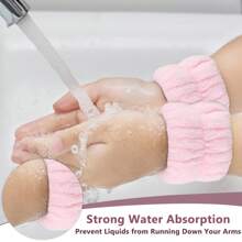 Bộ dụng cụ làm sạch mặt 4 món: Cọ rửa mặt bằng silicon, Cọ rửa mặt thủ công, Thiết bị làm sạch mặt, Cọ rửa lông mềm, Cọ massage hai mặt, Dây buộc tóc hình nơ, Băng đô, Khăn trùm đầu che mặt, Phụ kiện tóc - Hồng - Xem 2