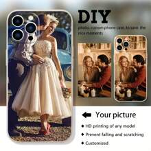 1 pieza Funda protectora de teléfono personalizada de TPU en color negro, blanco y morado compatible con modelos de /Galaxy, elegante, colorida, vintage, linda, personalizada, ideal como regalo para él, ella, novio, novia, familia, amigos, abuelos, pareja, para aniversarios, para cumpleaños