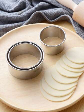 st/set Rostfritt stål cirkelform & handpresssats, kakskärare, dumplingspress, matlagningstillbehör Bakverktyg
