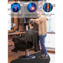 Lorvain 3ft. X 5ft.  Floor Mat Anti Fatigue Barber Shop Chair Mat For Circle Chair Base Hair Stylist Beauty Floor Mats Thick Half Round Office Comfort Floor Mat For  And Barber Supplies