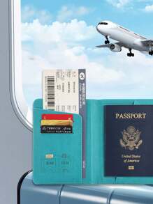 PU Leather Passport Cover RFID Anti-Theft Passport Holder With Multiple Card Slots, Airline Ticket & ID Card Pouch, Travel Accessories Travel Essentials Travel Must Haves Holiday Essentials Holiday Travel Bag - Multicolor - View 9