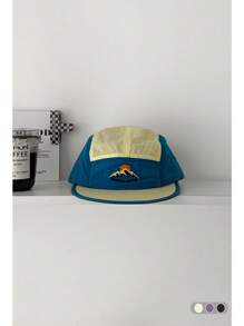 1pc Soft Top Color Block Quick Dry Baseball Cap, Vintage Patchwork Street Style 5-Panel Cap, Suitable For Women Outdoor Sports Sun Protection Summer, Versatile Skater Hippie Chicks Style - Plaid Quick-drying Baseball Cap - View 18