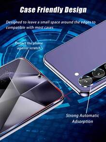 五合一钢化玻璃屏幕保护膜+摄像头镜头保护膜，防水、防指纹、防摔、防刮、防碰撞、防偷窥，适用于三星 Galaxy S21FE/S23FE/A54/A15/A31/A34/A35/A55/M53/M54/M55/A17/A07 - 無色 - 查看 5