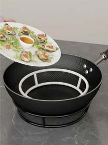 厚实坚固的锅架，2 层厨房储物架，耐热圆形锅架