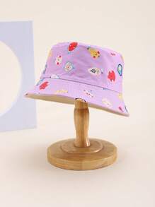 1pc Kids Fruit Print Bucket Hat, Sun Protection Bucket Hat For Boys & Girls, 3-6Y, Spring