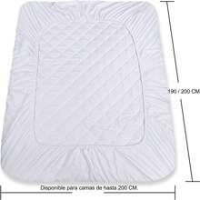 Protector de Colchón Acolchado Algodón | Transpirable, Hipoalergénico con Tratamiento Antiácaros | Ultra Suave, Ajustable para Colchones de hasta 30 CM