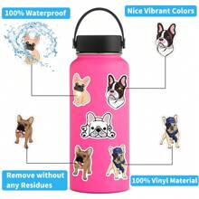 50Pcs French Bulldog Stickers Vinyl Stickers Scrapbook, Journaling, Laptop, Bumper, Skateboard, Water Bottles, Computer, Phone, Cartoon, Hard Hat, Car Stickers