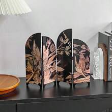 Chinese Style Desktop Partition Screen, Chinese Classical Lacquerware Art Crafts, Decorative Double-Sided Tabletop Screen For Study Room, Birthday Gift