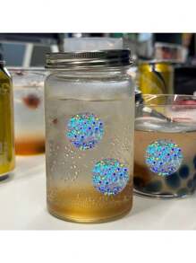 3 卷/套全息贴纸组合 - 星形、圆形、心形 - 适用于 DIY 工艺礼品盒、商业包装、派对礼品、信封封口、防水、不粘