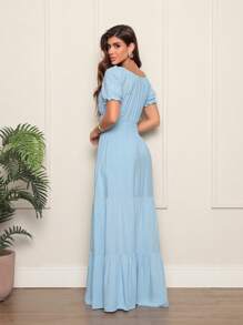 Women's Long Elastic Dress - Celeste - Ver 2