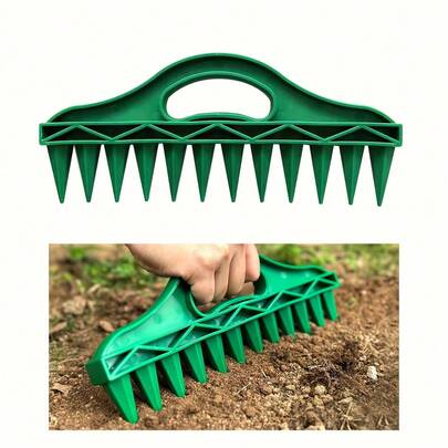 12-Hole Manual Seed Planter, Waterproof Durable Plastic, Ideal For Vegetables And Flowers, Gardening Planting Tool | Straight Line Seeder | Ergonomic Handle