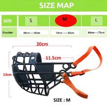 Bozal ajustable para perros, máscara de plástico, cubierta bucal anti-dolor para mastín, galgo, whippet, bozal de cesta, suministros para mascotas con tallas S/M/L - Azul - Ver 6