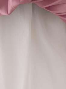 Young Girls' Short Sleeve 3D Floral Sequin Satin Elegant Birthday Party Princess Dress, Suitable For Flower Girl, Wedding, Banquet, Excludes Headband - Bụi hồng - Xem 10