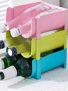 1 件装水瓶收纳盒，可堆叠厨房食品储藏室收纳和架子，玻璃旅行杯架，适用于冰箱厨柜收纳盒和收纳的塑料瓶架，玻璃杯收纳盒