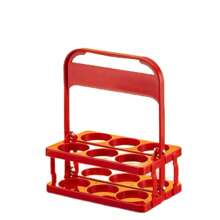 1pc Foldable Plastic Beverage Tray With 6 Bottle Holders And Cup Compartments - Space Saving Portable Design, Suitable For Bar, Party, Outdoor Activities And Kitchen Storage, Bar Accessories | Portable Drink Carrier | Lightweight Drink Holder