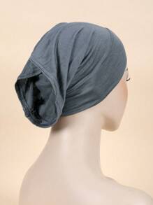 1 件女士纯色/彩色弹性头巾帽、护发帽、底帽