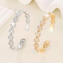 1 件跨境时尚个性化女士手链，镶嵌方晶锆石，适合日常佩戴，经典百搭珠宝 - S61252 - 查看 12