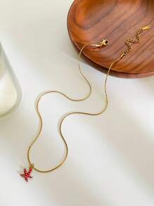 Monlansher 1pc New Stainless Steel Women Pendant Necklace, Fashionable Enamel Handcraft Starfish Pendant, Versatile Casual Daily Wear