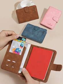PU Leather Passport Cover RFID Anti-Theft Passport Holder With Multiple Card Slots, Airline Ticket & ID Card Pouch, Travel Accessories Travel Essentials Travel Must Haves Holiday Essentials Holiday Travel Bag - Multicolor - View 2