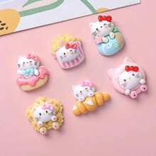 Sanrio 12/18/24 pezzi Accessori di bellezza fai-da-te Hello Kitty Sweets Sanrio adatti per cover per telefono, accessori per capelli, pendenti, braccialetti fai-da-te, regali di compleanno e regali di Natale estivi, per la scuola