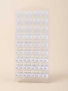 36 件亚克力珍珠耳钉，波西米亚金饰（轻微表面瑕疵属正常现象，批量订购不含卡片） - 白色 - 查看 1